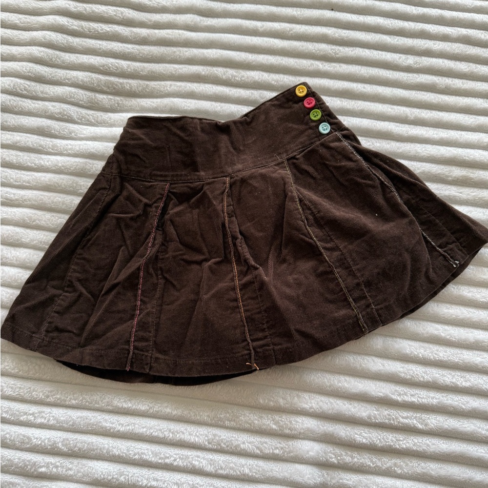 Gymboree Brown Skirt with Colorful Button Accents